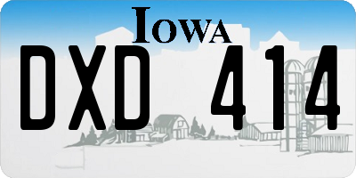 IA license plate DXD414