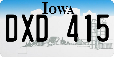 IA license plate DXD415