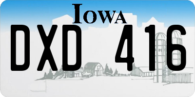 IA license plate DXD416