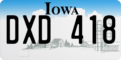 IA license plate DXD418