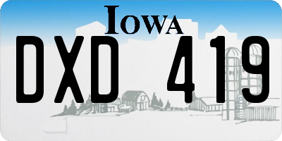 IA license plate DXD419