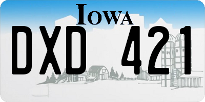 IA license plate DXD421