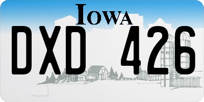 IA license plate DXD426