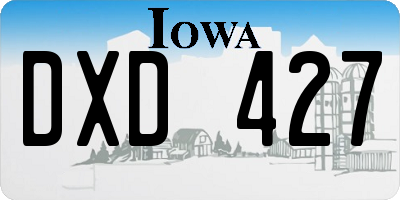 IA license plate DXD427