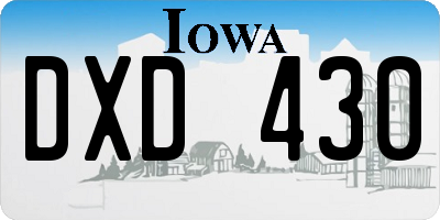 IA license plate DXD430