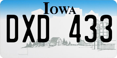 IA license plate DXD433