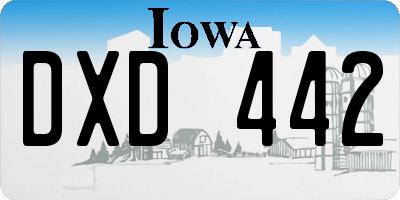 IA license plate DXD442