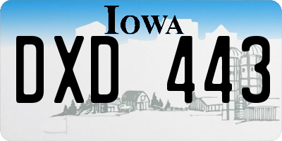 IA license plate DXD443
