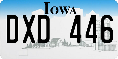 IA license plate DXD446