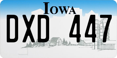 IA license plate DXD447