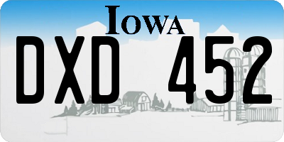 IA license plate DXD452