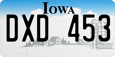 IA license plate DXD453