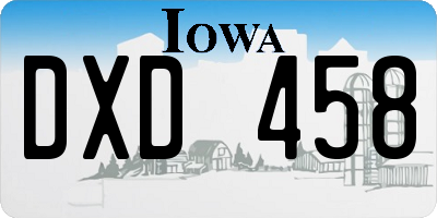 IA license plate DXD458