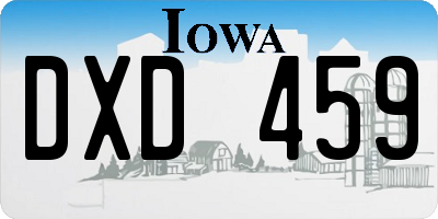 IA license plate DXD459