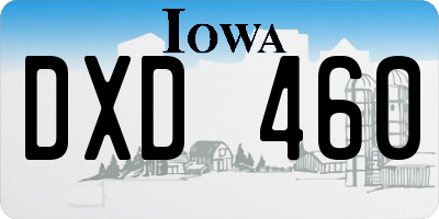 IA license plate DXD460
