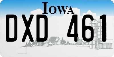 IA license plate DXD461
