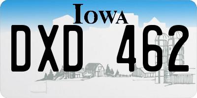 IA license plate DXD462
