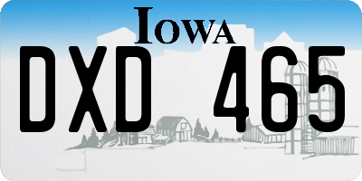 IA license plate DXD465