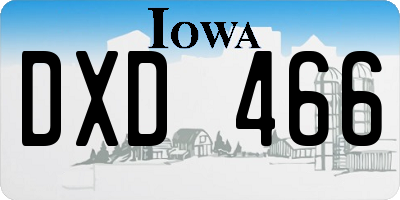 IA license plate DXD466