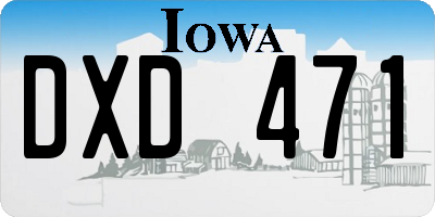 IA license plate DXD471