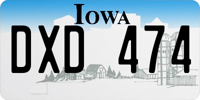 IA license plate DXD474