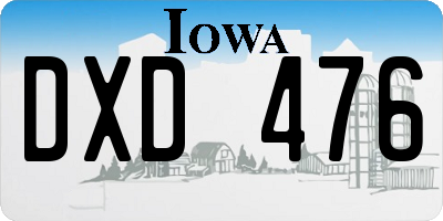 IA license plate DXD476