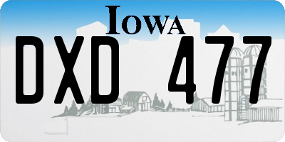 IA license plate DXD477
