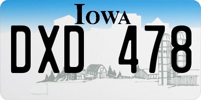 IA license plate DXD478