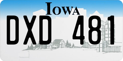 IA license plate DXD481