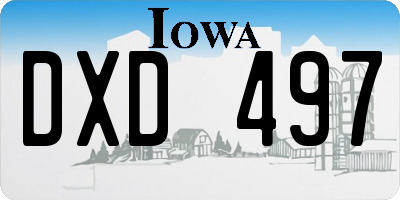IA license plate DXD497