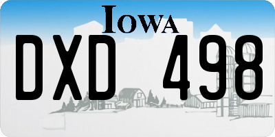 IA license plate DXD498