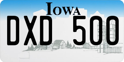 IA license plate DXD500