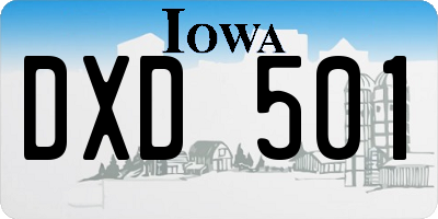 IA license plate DXD501