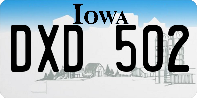 IA license plate DXD502