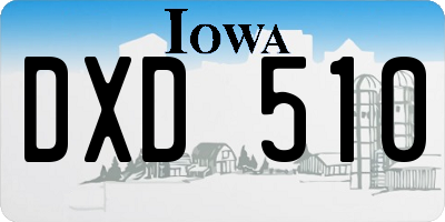 IA license plate DXD510
