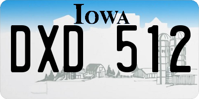 IA license plate DXD512