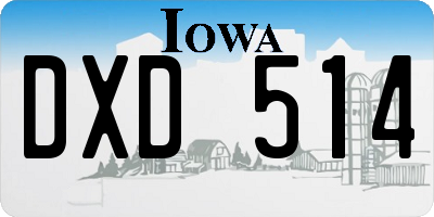 IA license plate DXD514