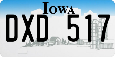 IA license plate DXD517