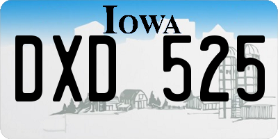 IA license plate DXD525