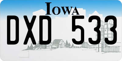IA license plate DXD533