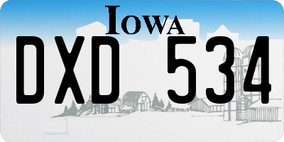 IA license plate DXD534