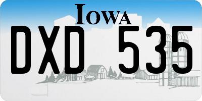 IA license plate DXD535