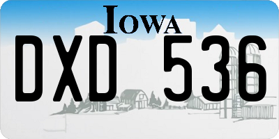 IA license plate DXD536