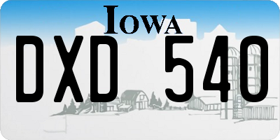 IA license plate DXD540