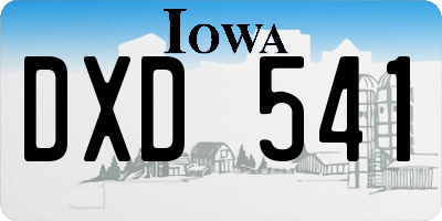 IA license plate DXD541