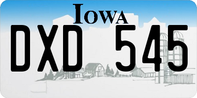IA license plate DXD545
