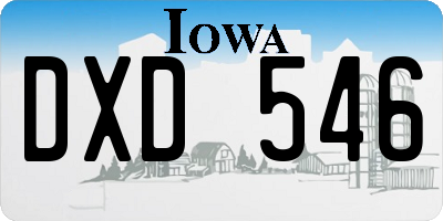 IA license plate DXD546