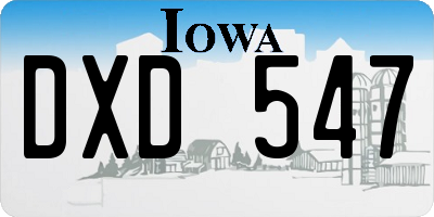 IA license plate DXD547