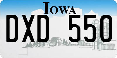 IA license plate DXD550