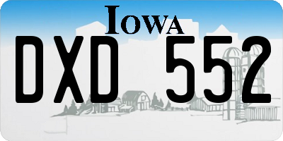 IA license plate DXD552